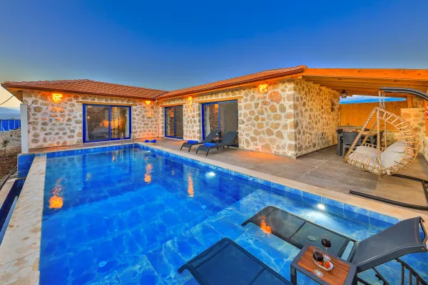 Kalkan kiralik villa flower blue 22 7002