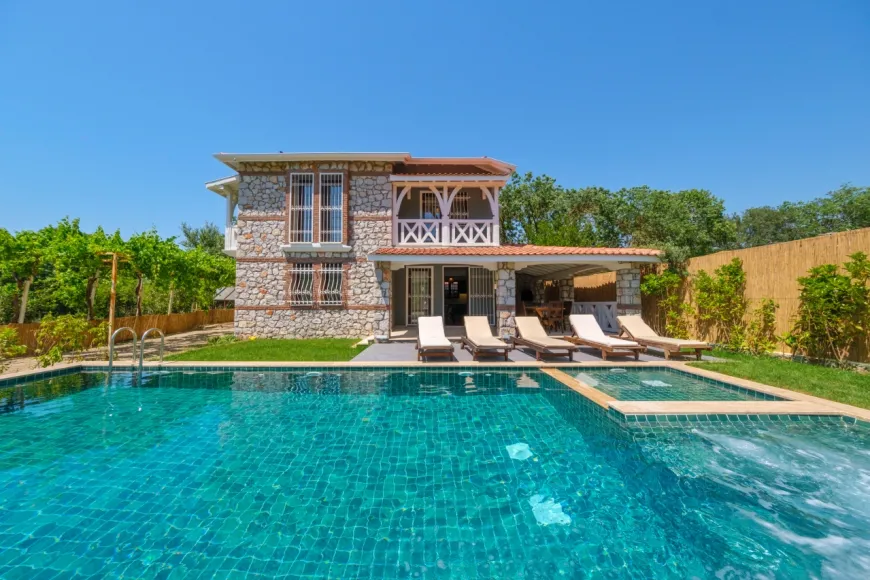 Tatil premium fethiye kayakoy ozel havuzlu korunakli muhafazakar kiralik villa casa mira 4 7363